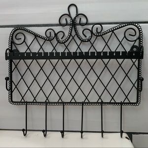 French Style Black Metal Jewelry Hanger Wall Decor
